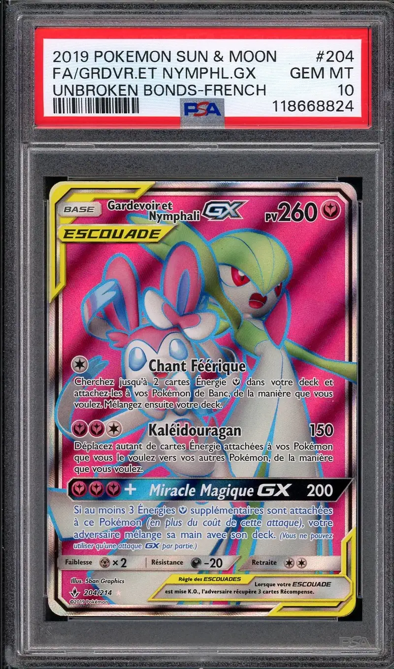 PSA 10 Gardevoir et Nymphali Gx
