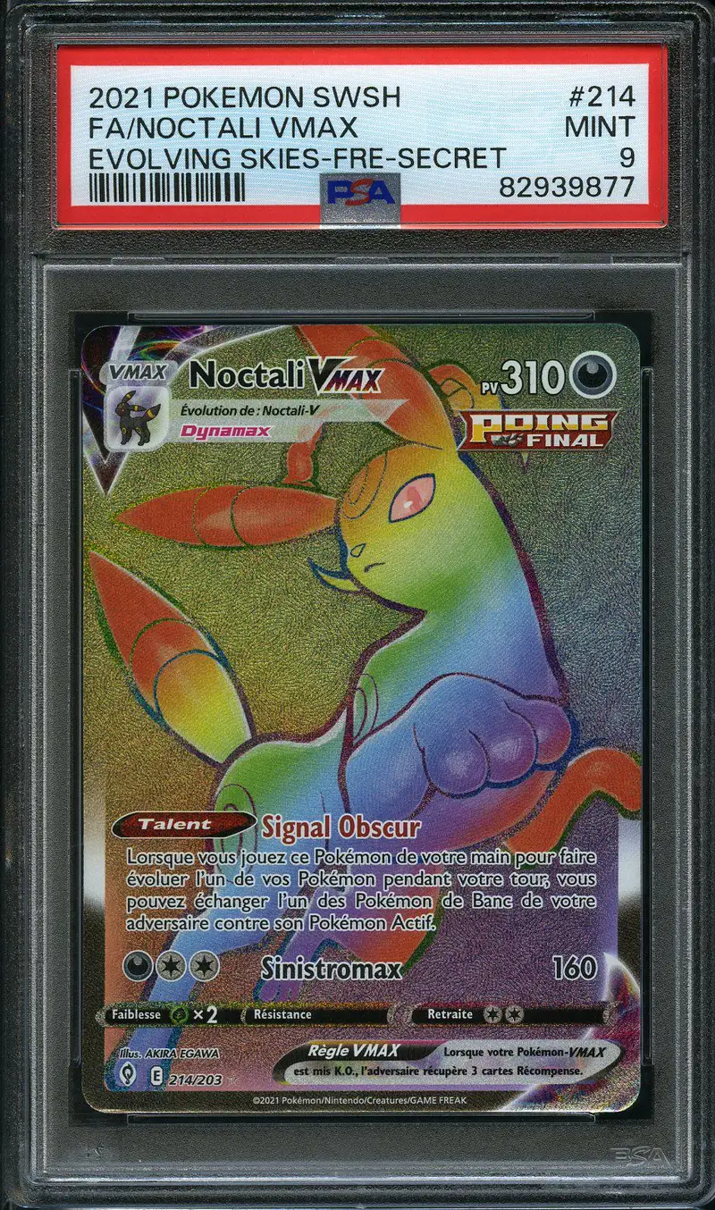 PSA 9 Noctali VMax Rainbow