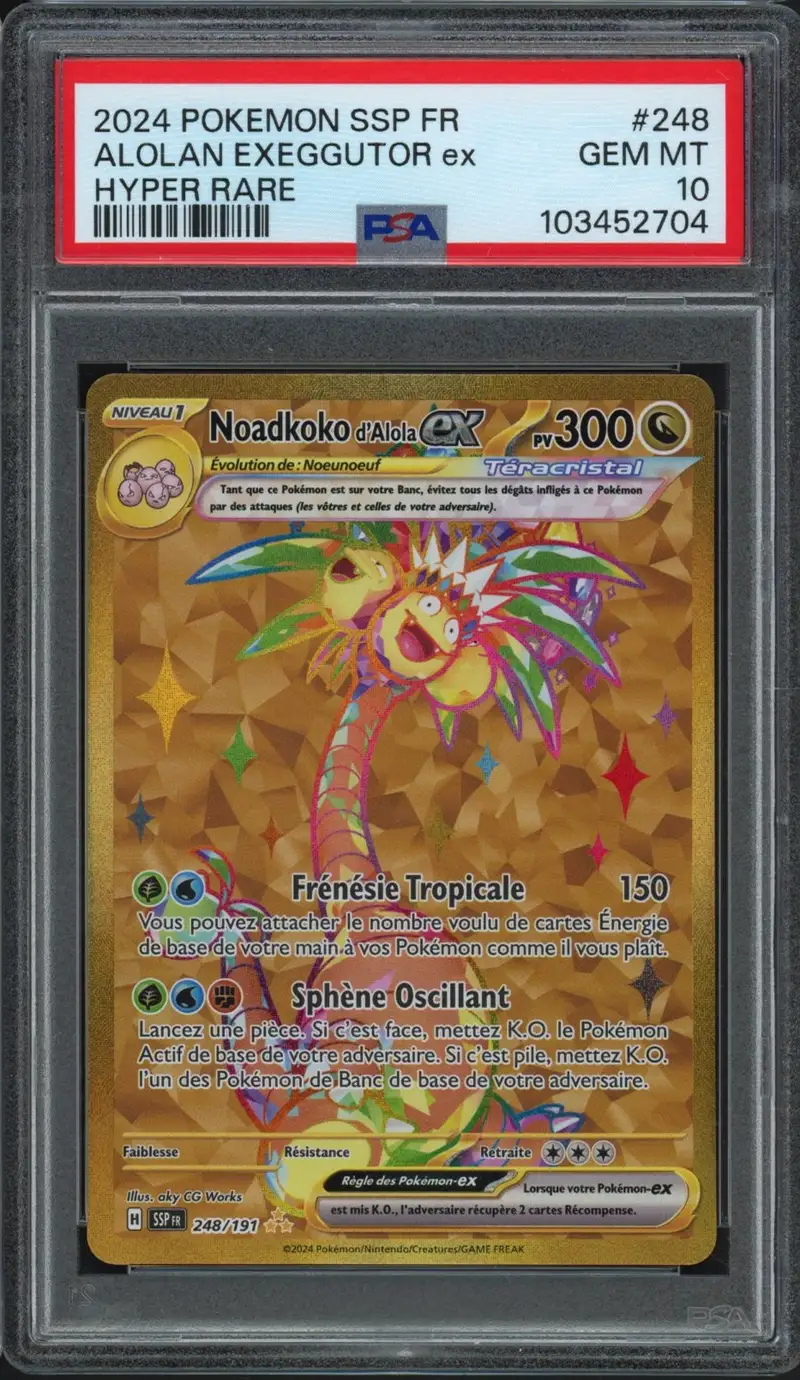 PSA 10 Noadkoko d'Alola Ex Gold