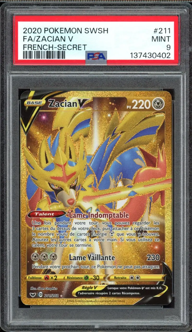 PSA 9 Zacian V Gold