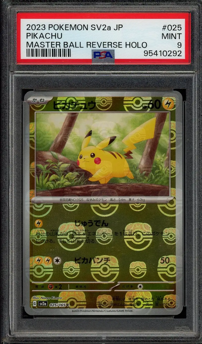 PSA 9 Pikachu Reverse Masterball