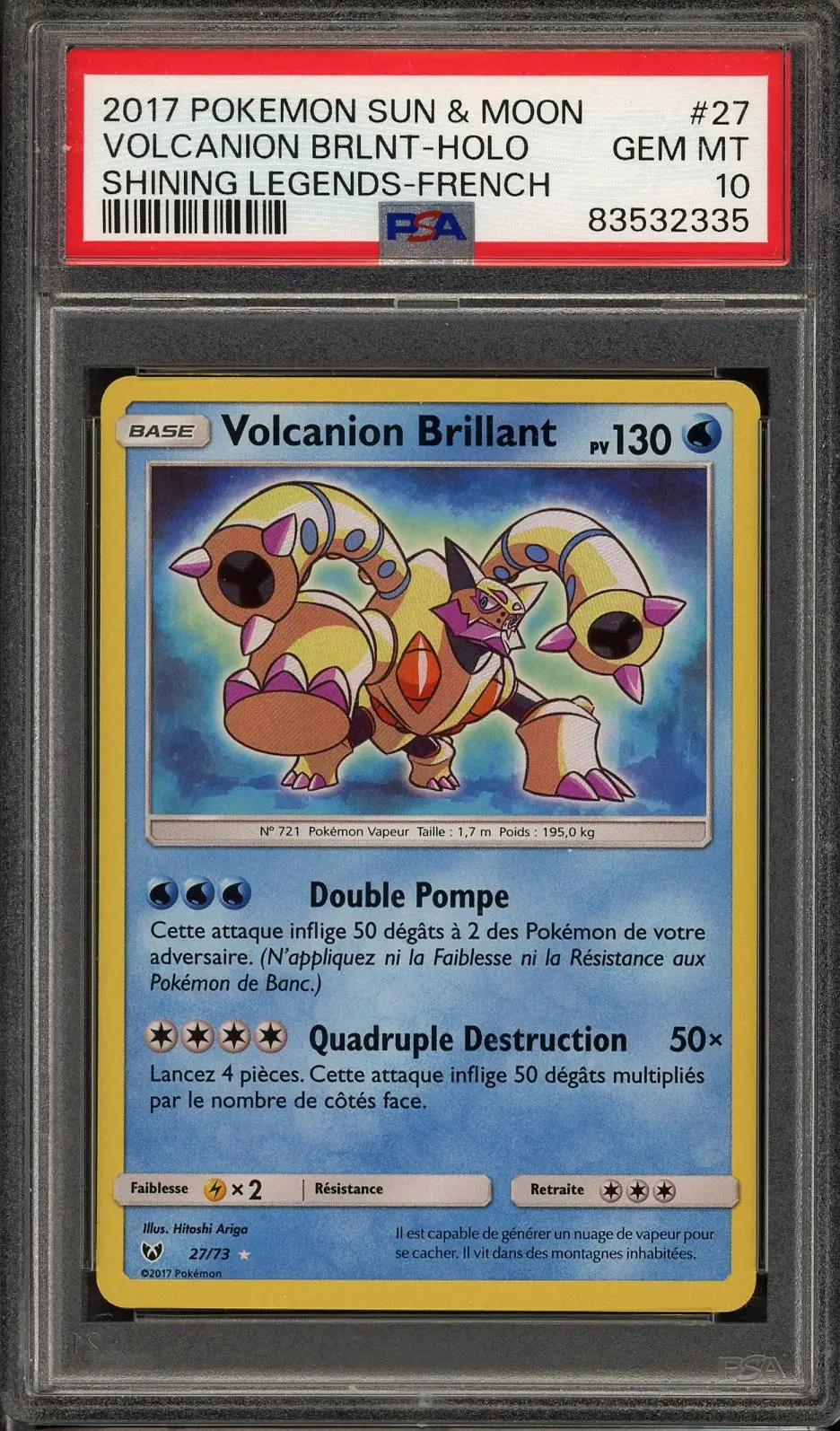 PSA 10 Volcanion Brillant