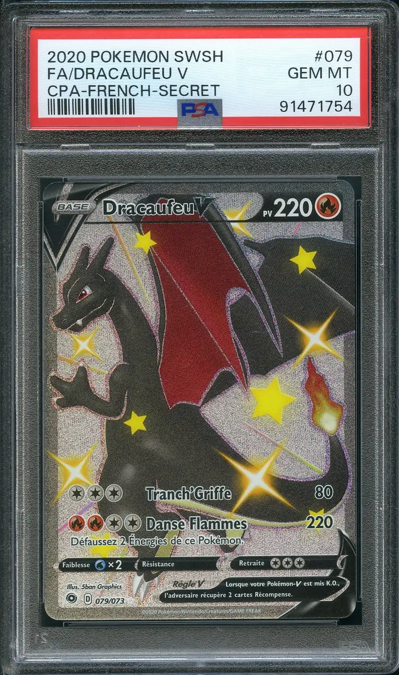 PSA 10 Dracaufeu V Shiny