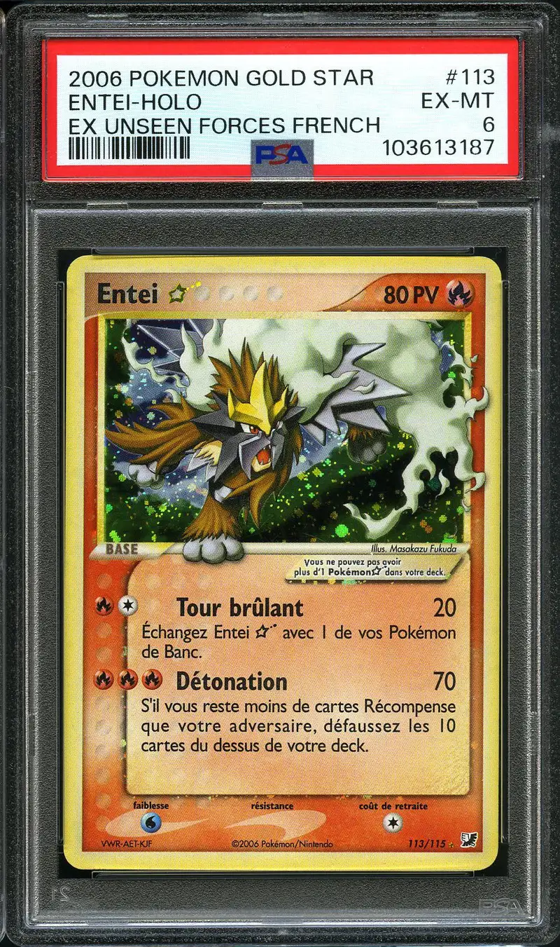 PSA 6 Entei Gold Star