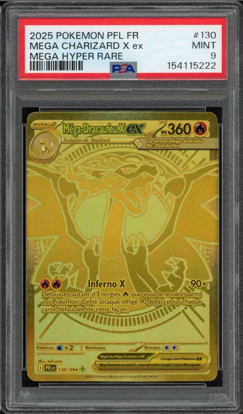 PSA 9 Méga-Dracaufeu X Ex Gold