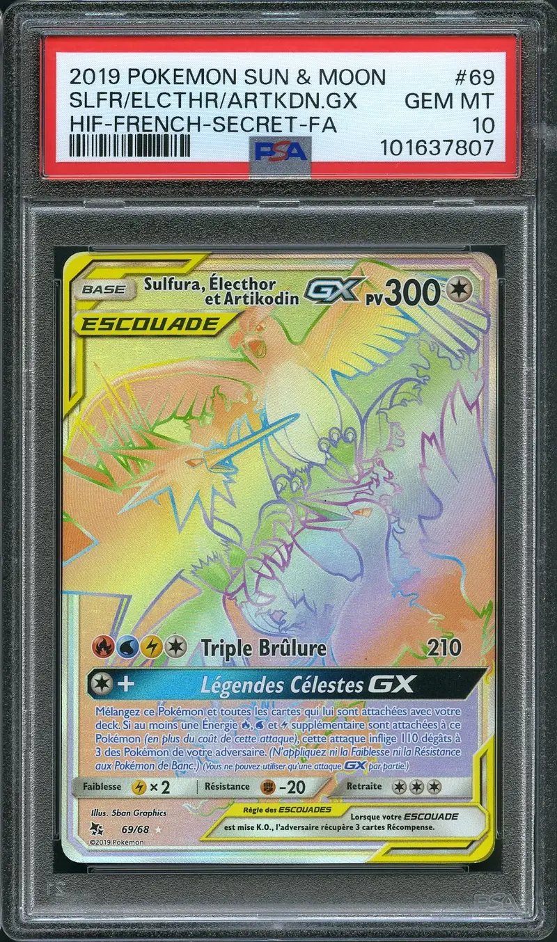 PSA 10 Sulfura, Électhor et Artikodin Gx Rainbow
