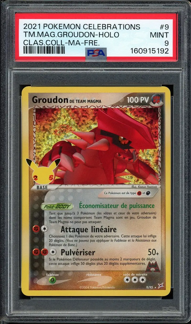PSA 9 Groudon de Team Magma Holo