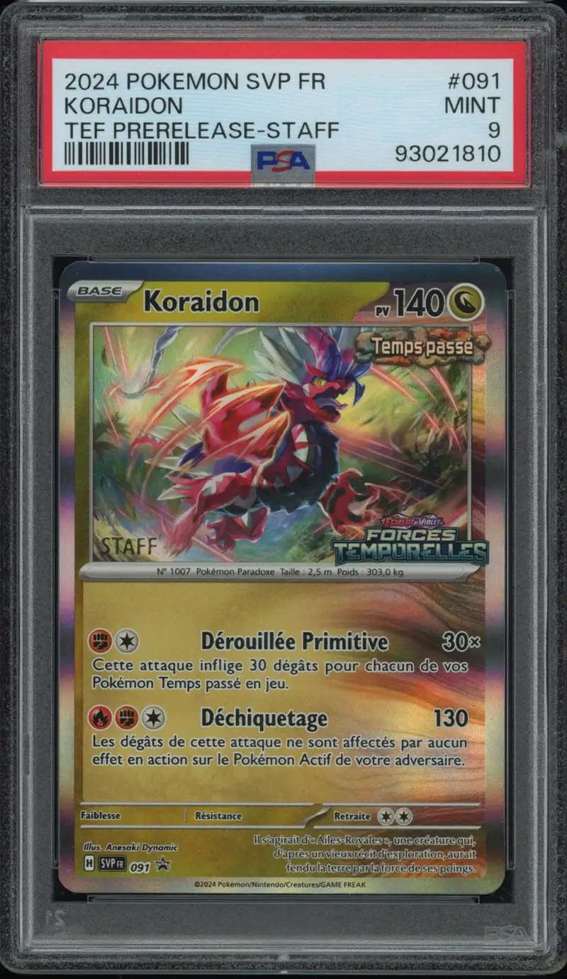 PSA 9 Koraidon Prerelease Staff