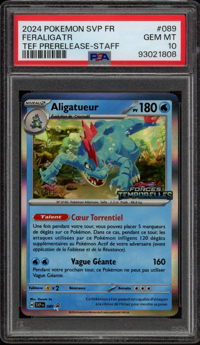 PSA 10 Aligatueur Prerelease Staff