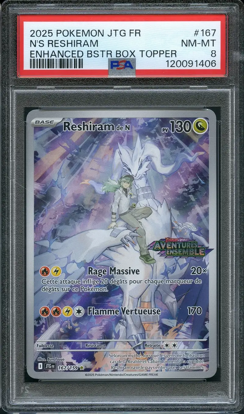 PSA 8 Reshiram de N Stamp