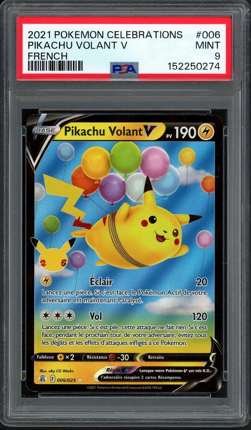 PSA 9 Pikachu Volant V