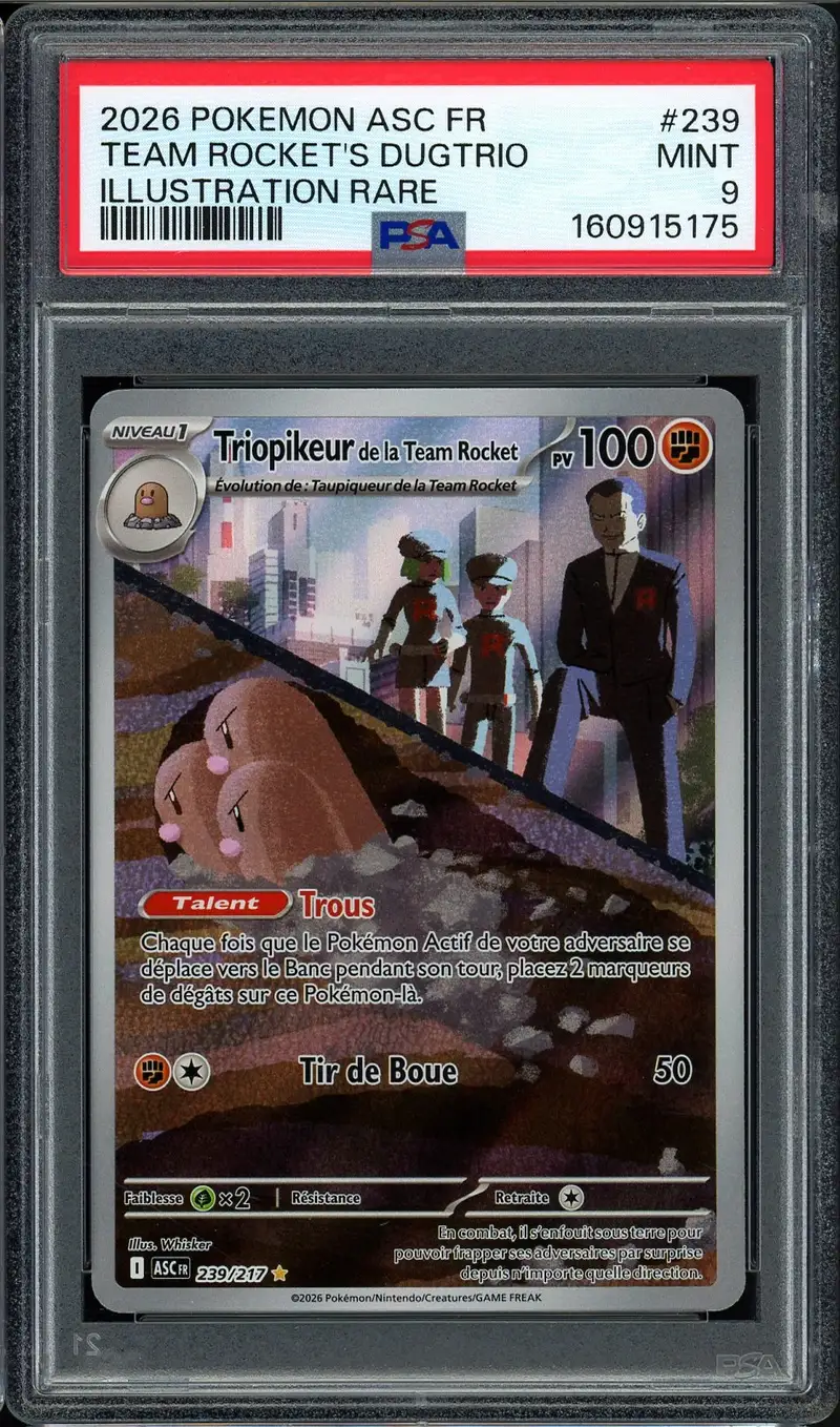 PSA 9 Triopikeur de la Team Rocket