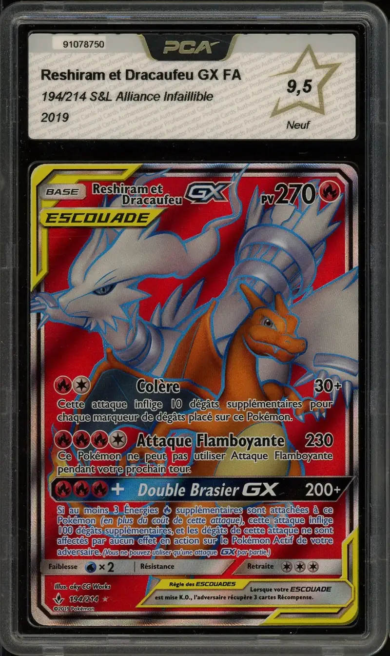PCA 9.5 Reshiram et Dracaufeu Gx