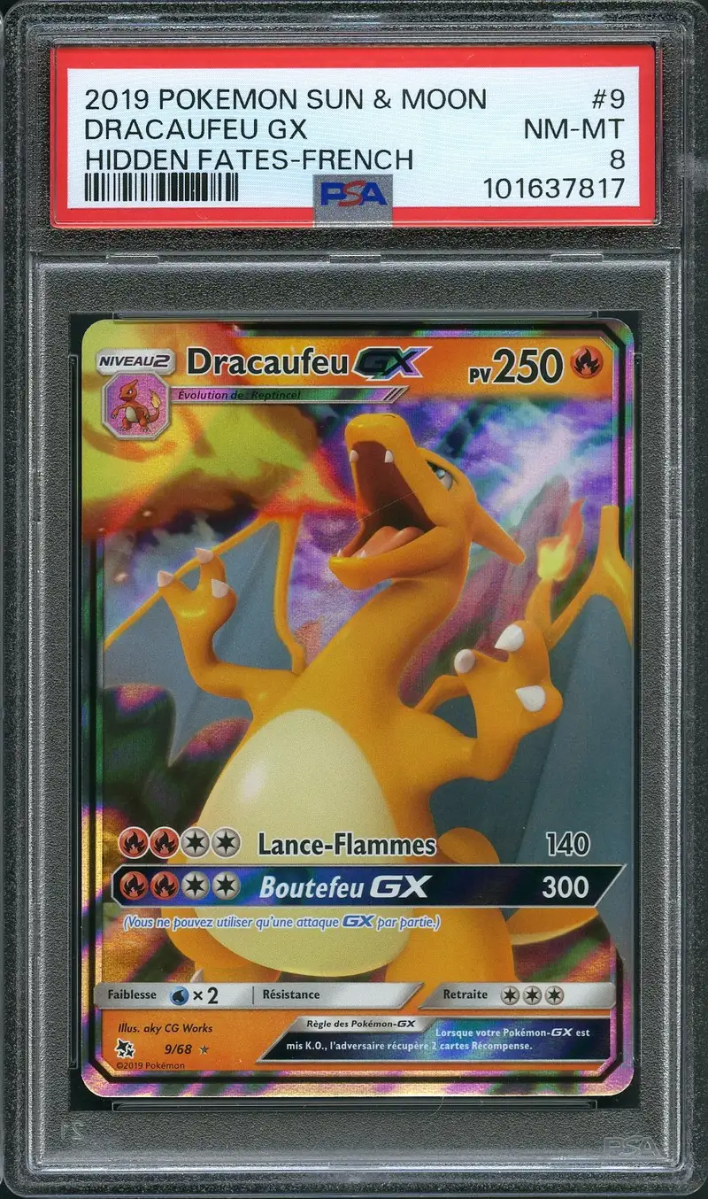 PSA 8 Dracaufeu Gx