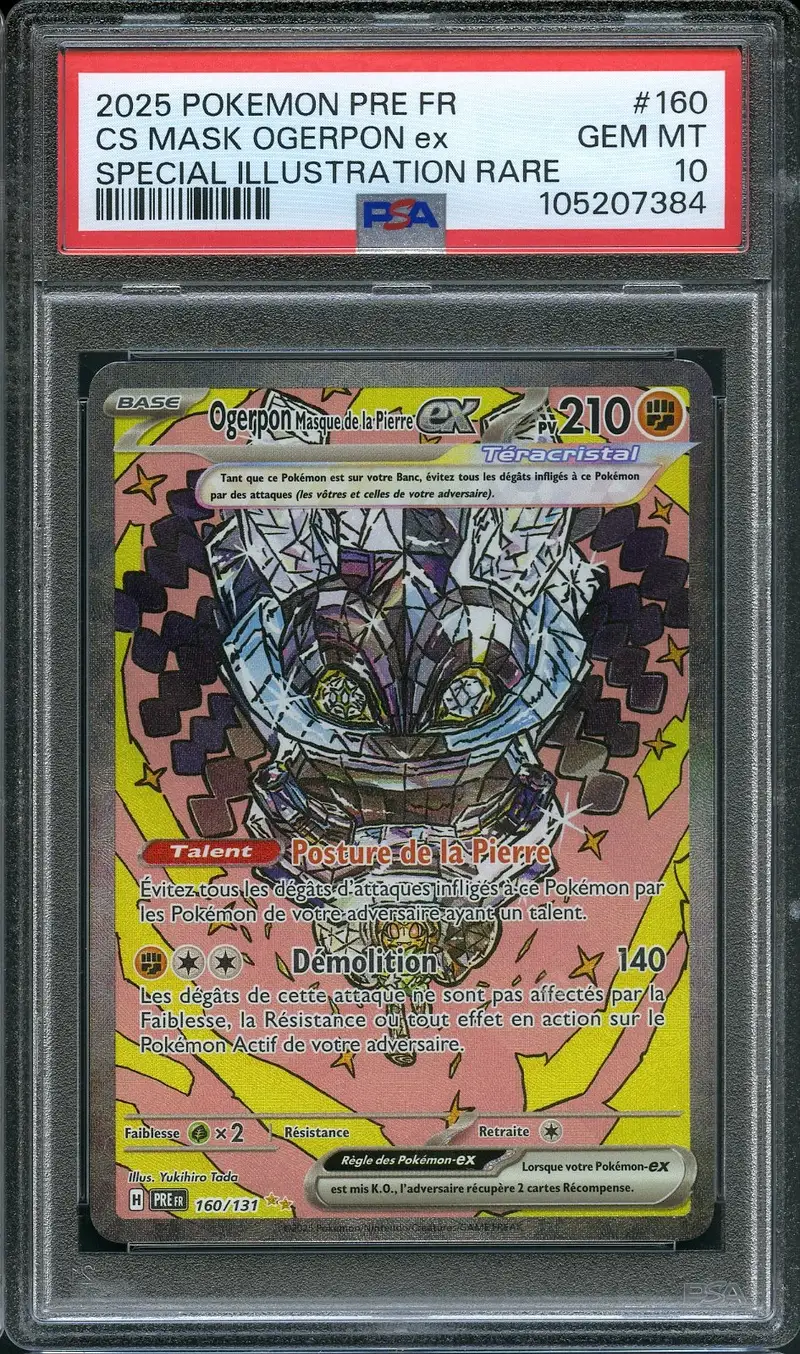 PSA 10 Ogerpon Masque de la Pierre Ex