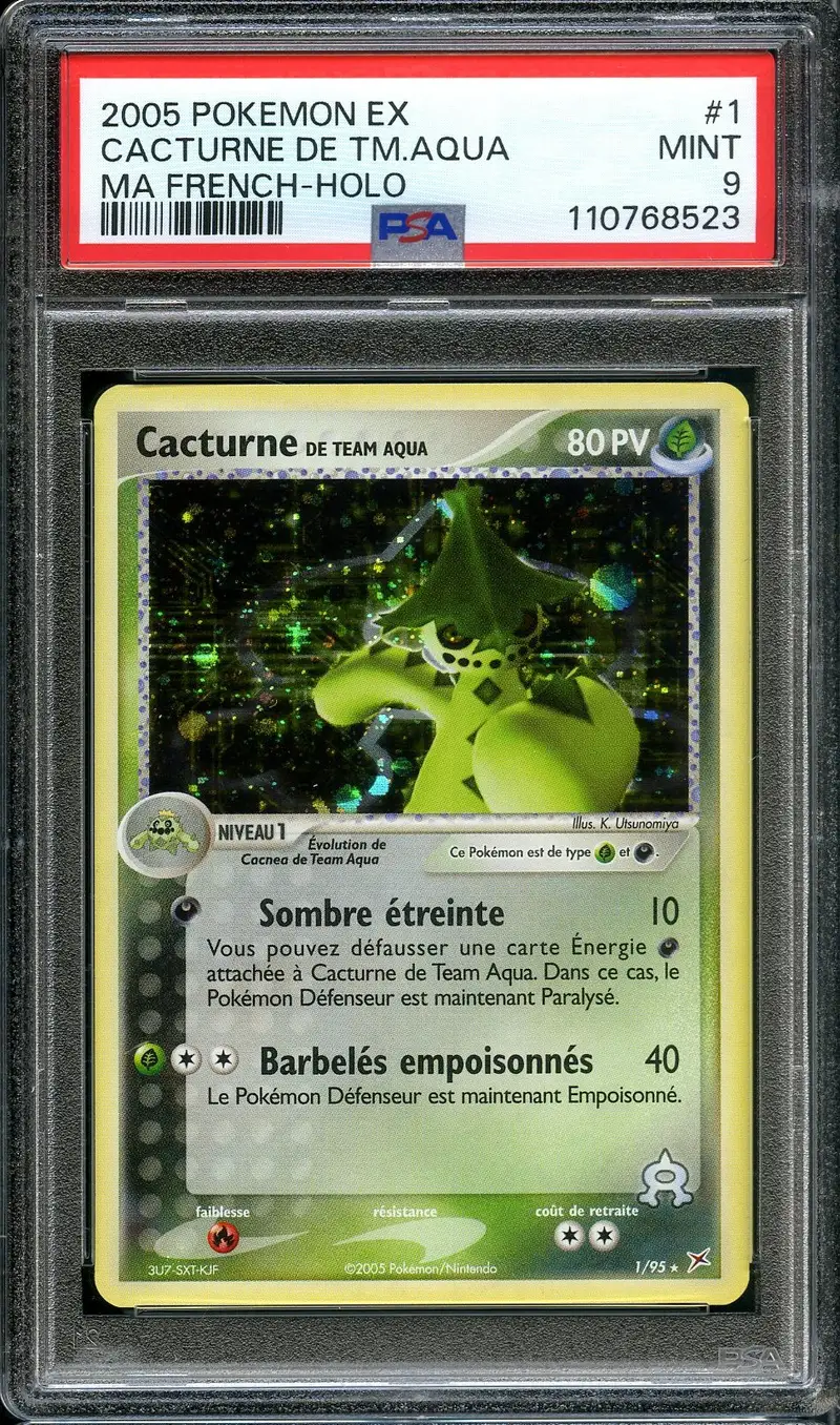 PSA 9 Cacturne de Team Aqua Holo