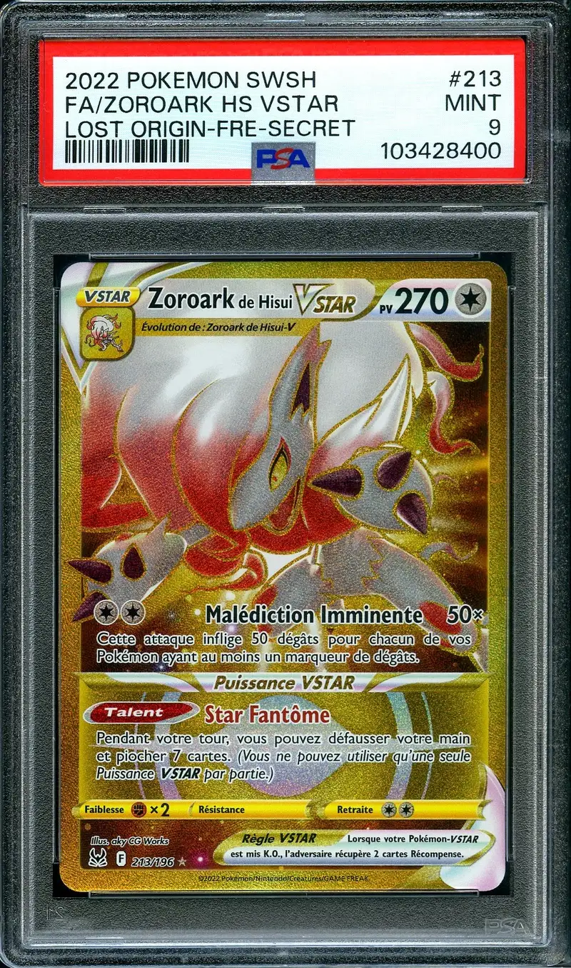 PSA 9 Zoroark de Hisui VStar Gold