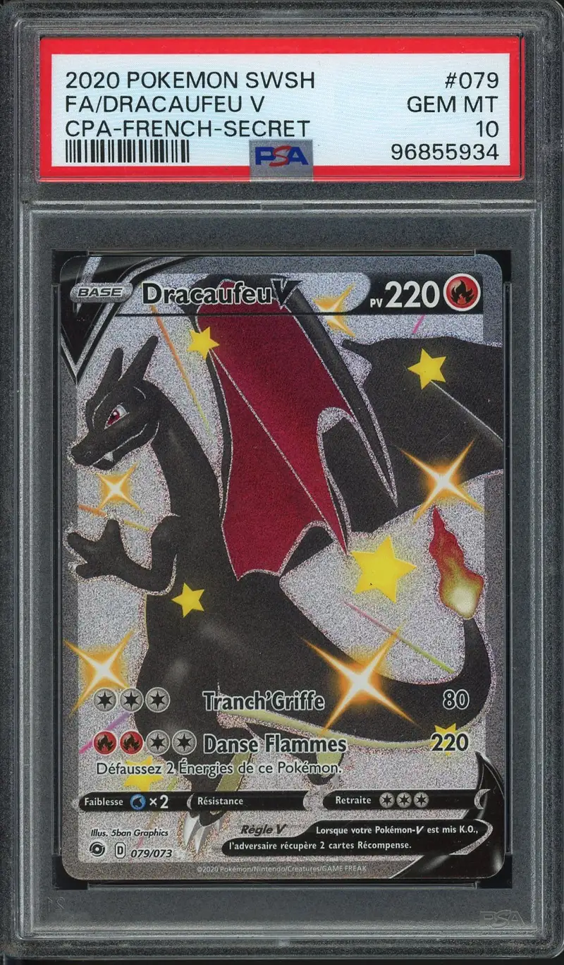 PSA 10 Dracaufeu V Shiny