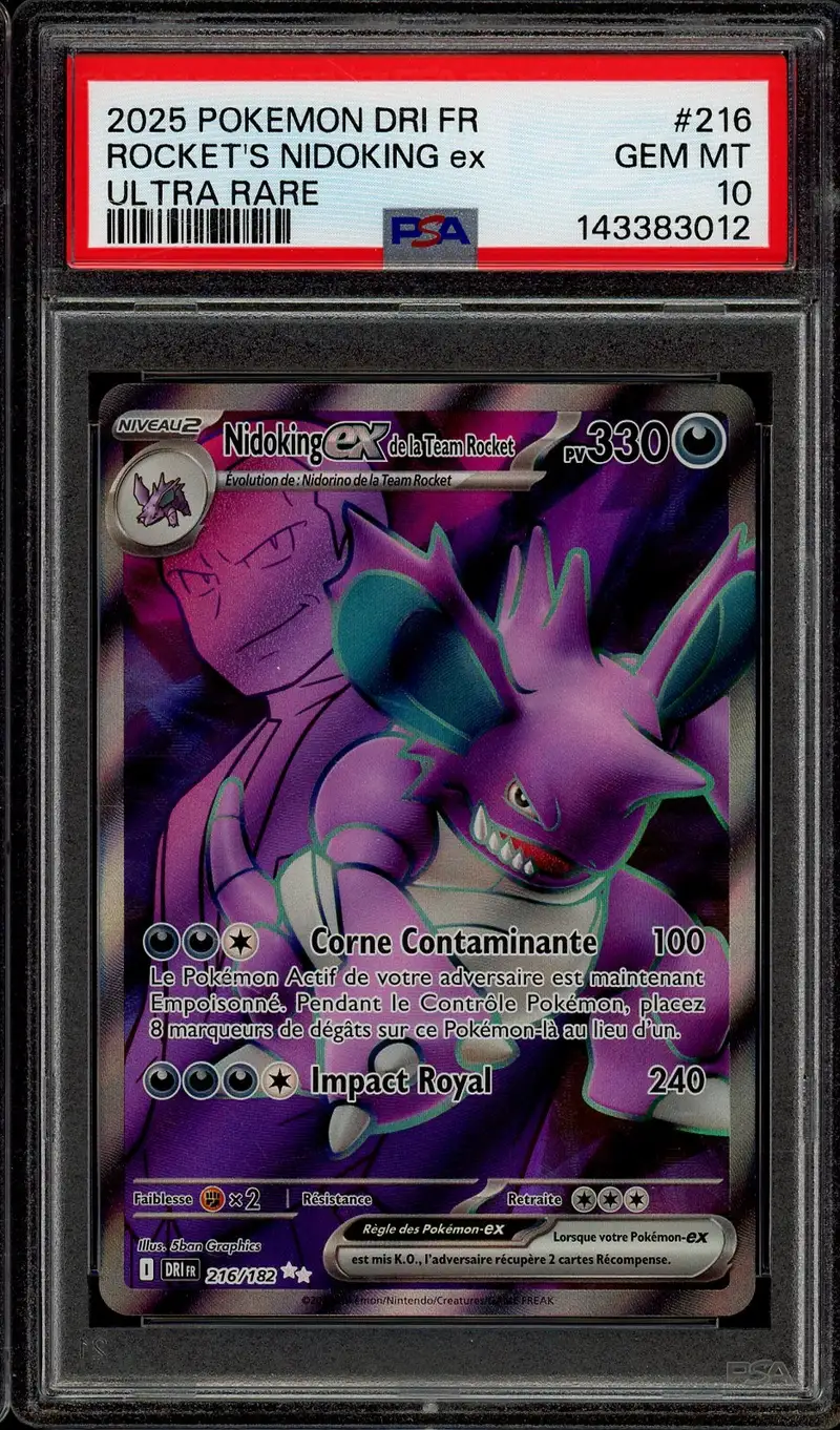 PSA 10 Nidoking Ex de la Team Rocket
