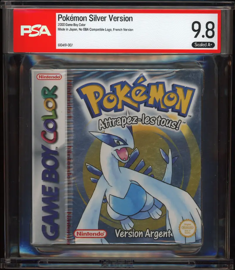 PSA 9.8 Jeu GameBoy Color Pokémon : Version Argent