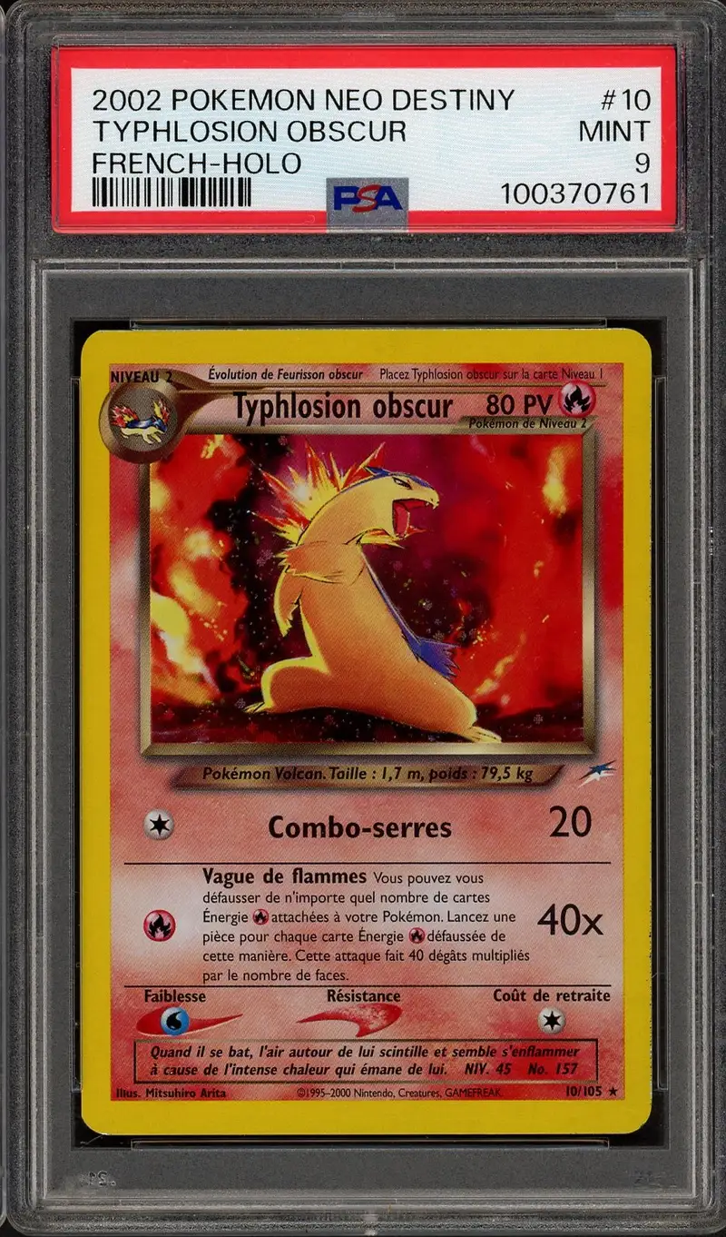 PSA 9 Typhlosion Obscur Holo