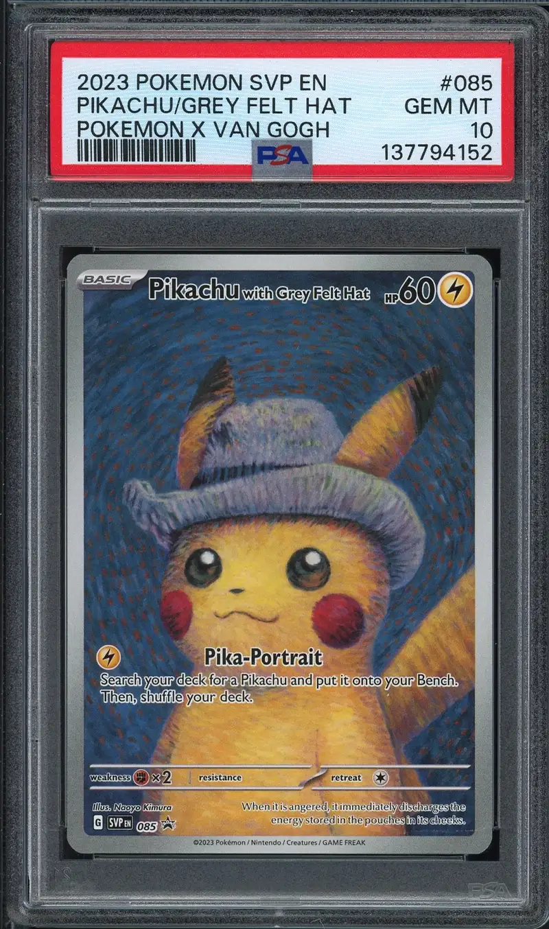 PSA 10 Pikachu with Grey Felt Hat