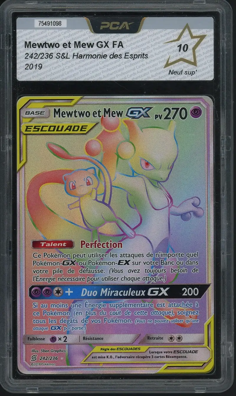 PCA 10 Mewtwo et Mew Gx Rainbow