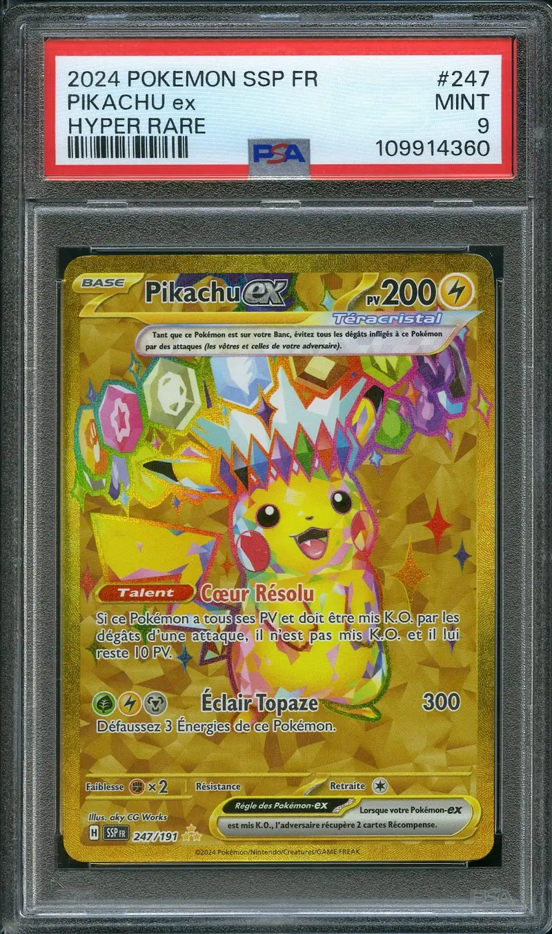 PSA 9 Pikachu Ex Gold