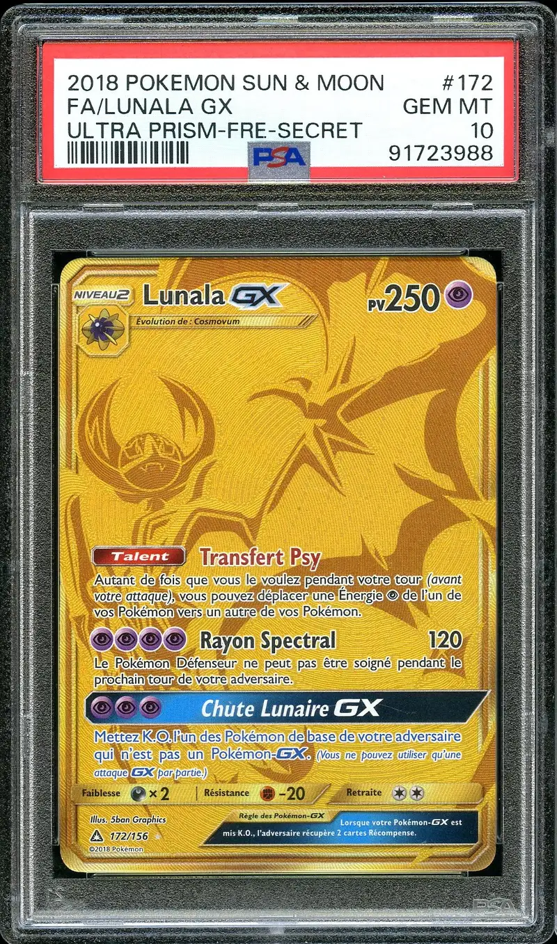 PSA 10 Lunala Gx Gold
