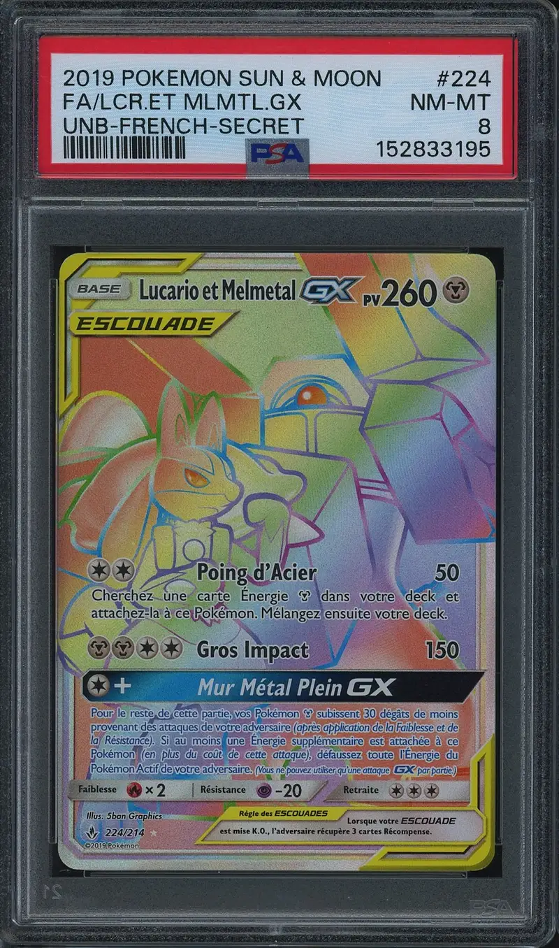PSA 8 Lucario et Melmetal Gx Rainbow