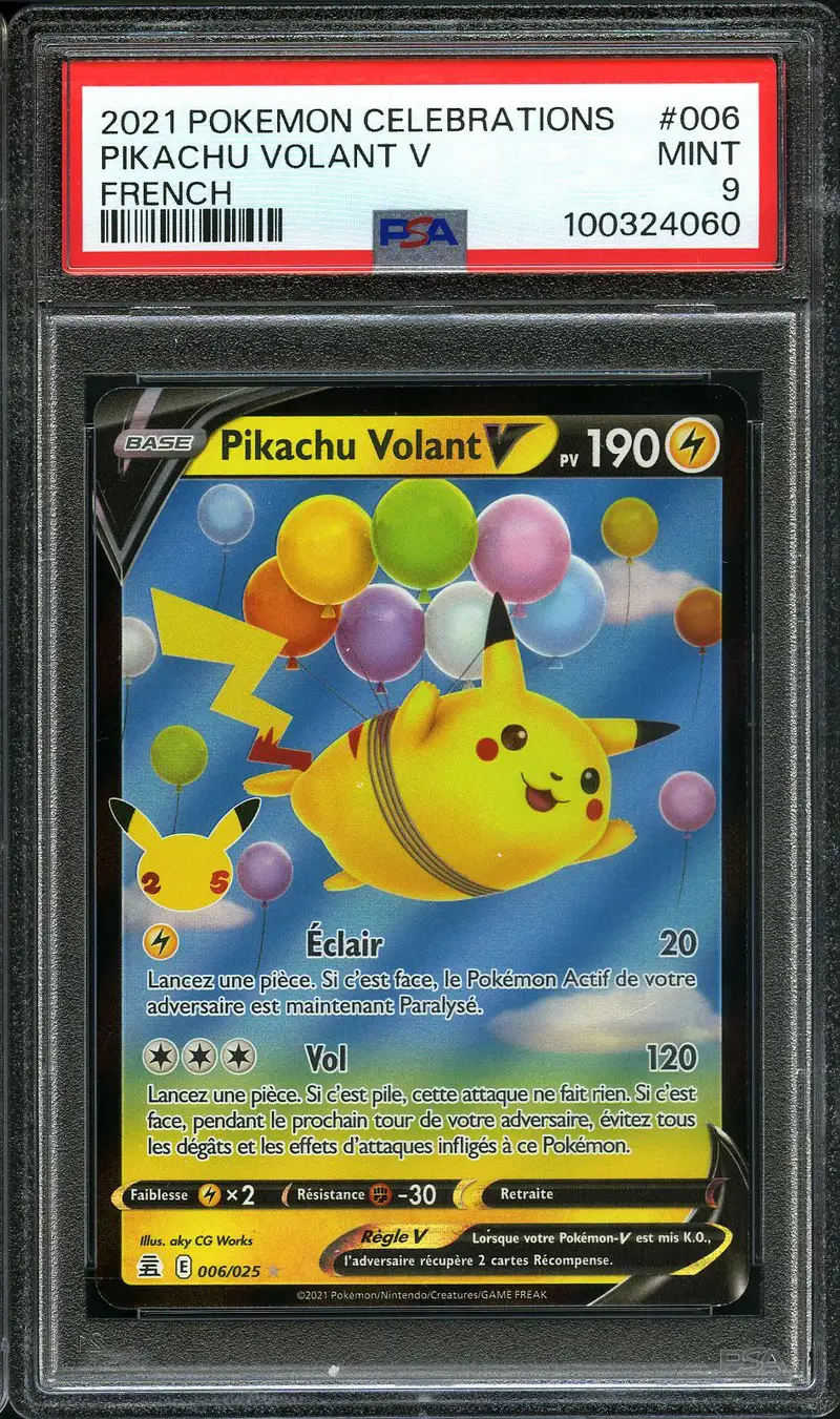 PSA 9 Pikachu Volant V