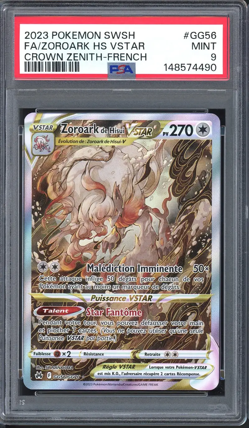 PSA 9 Zoroark de Hisui VStar