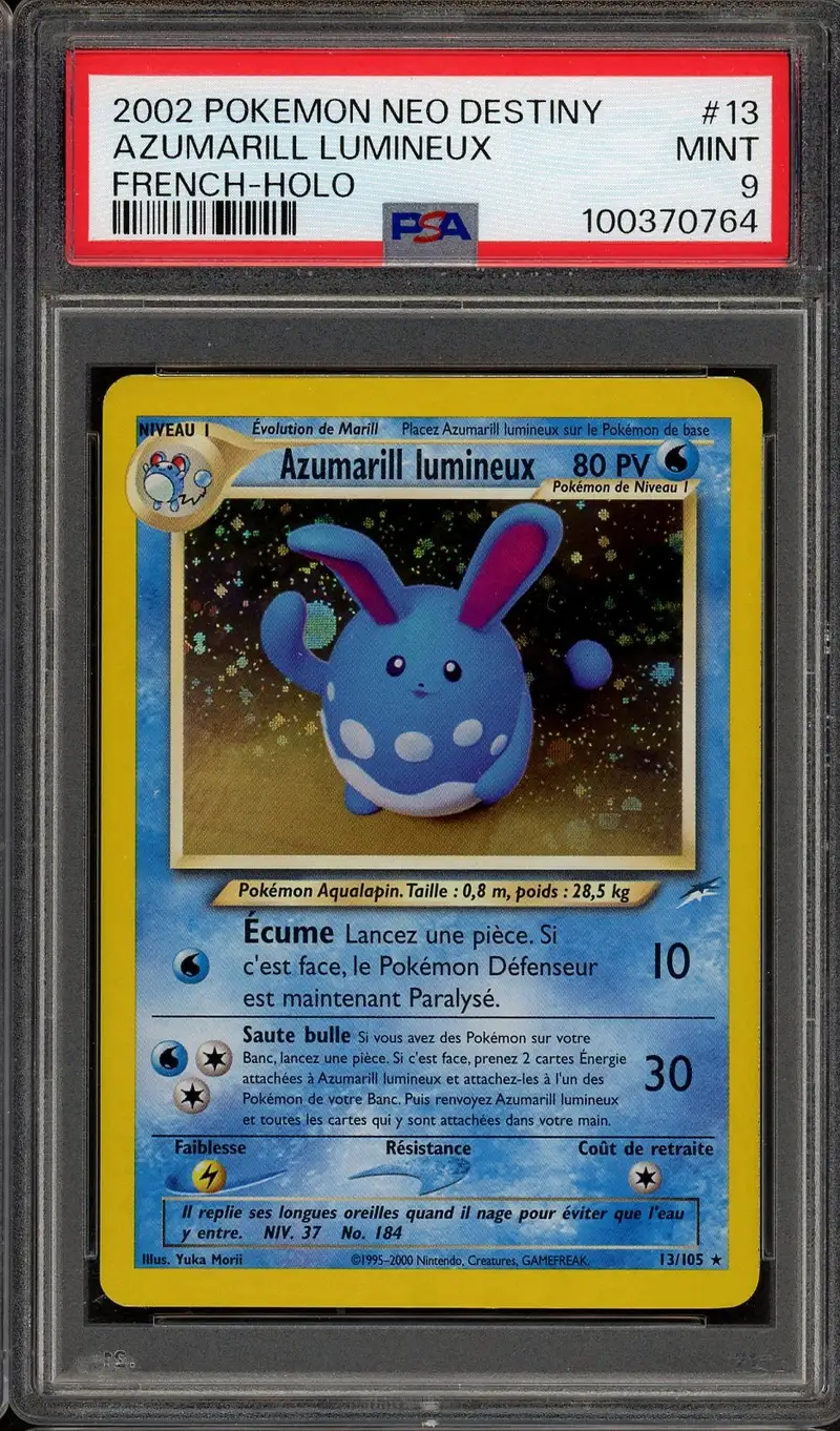 PSA 9 Azumarill Lumineux Holo