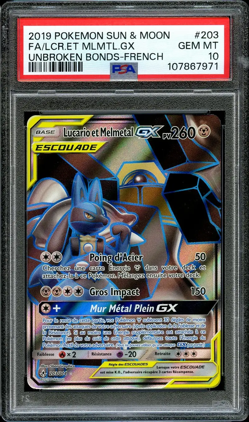 PSA 10 Lucario et Melmetal Gx