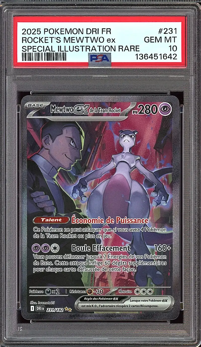 PSA 10 Mewtwo Ex de la Team Rocket