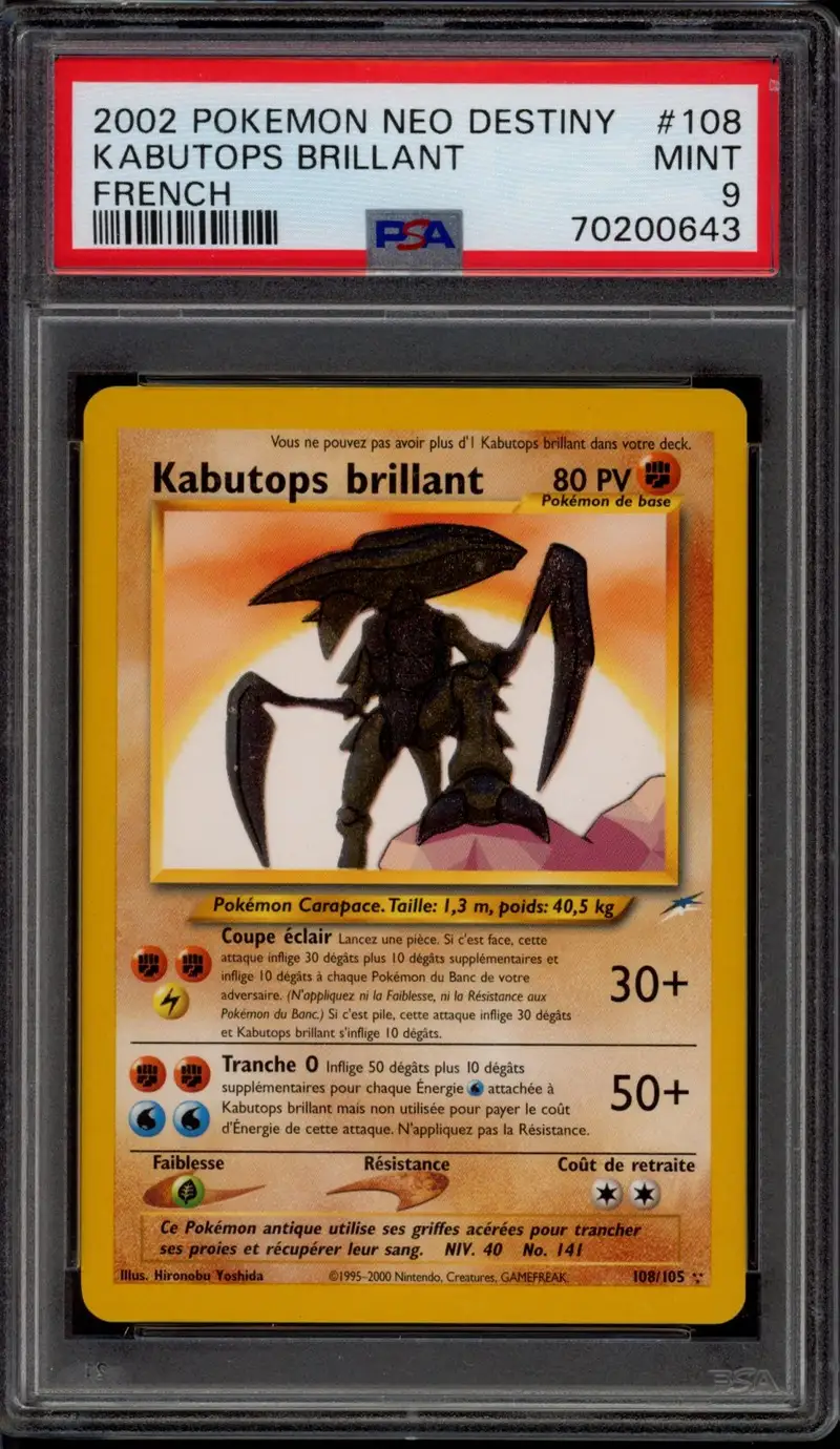 PSA 9 Kabutops Brillant