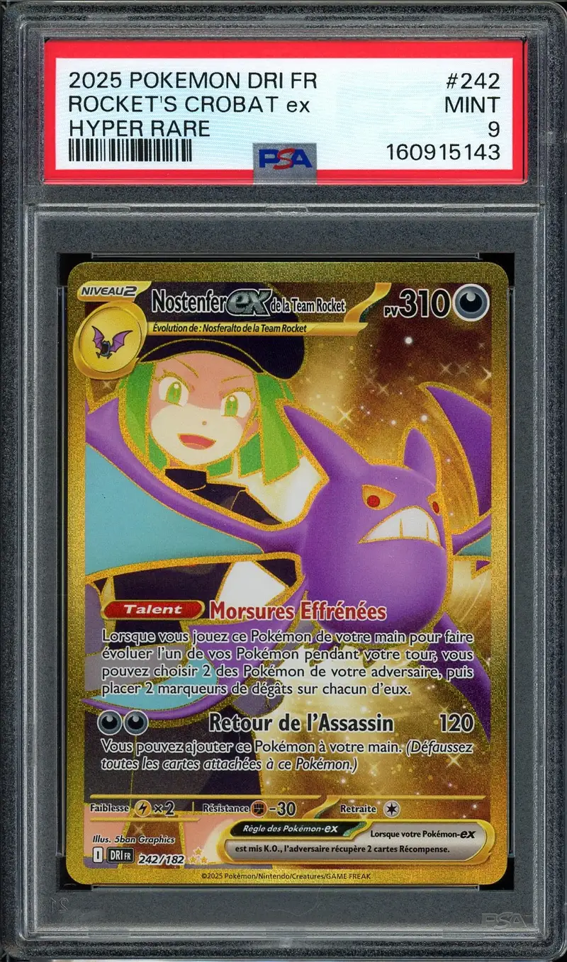 PSA 9 Nostenfer Ex de la Team Rocket Gold