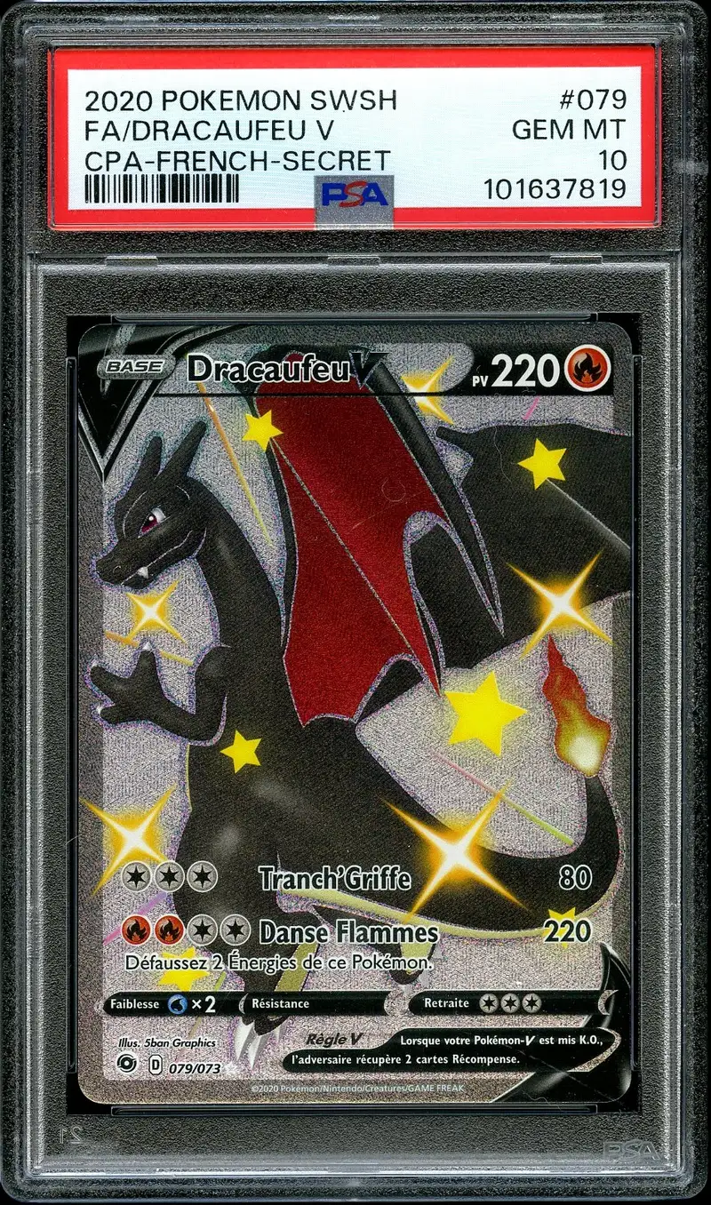 PSA 10 Dracaufeu V Shiny