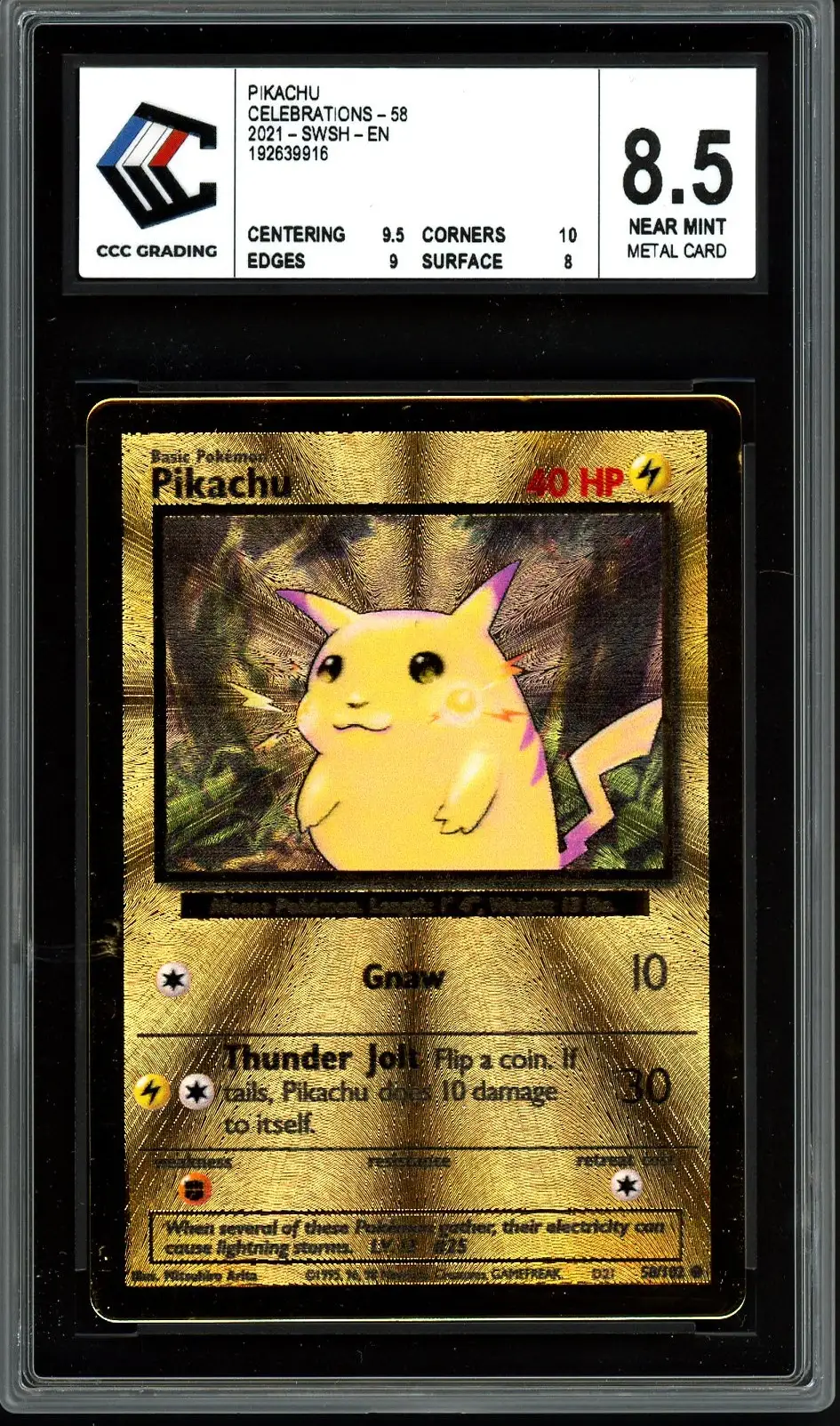 PSA 9 Pikachu with Grey Felt Hat