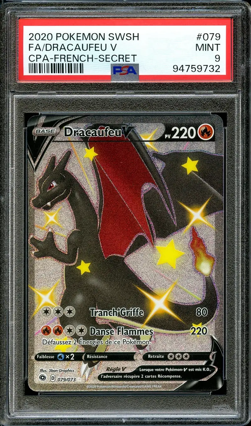 PSA 9 Dracaufeu V Shiny