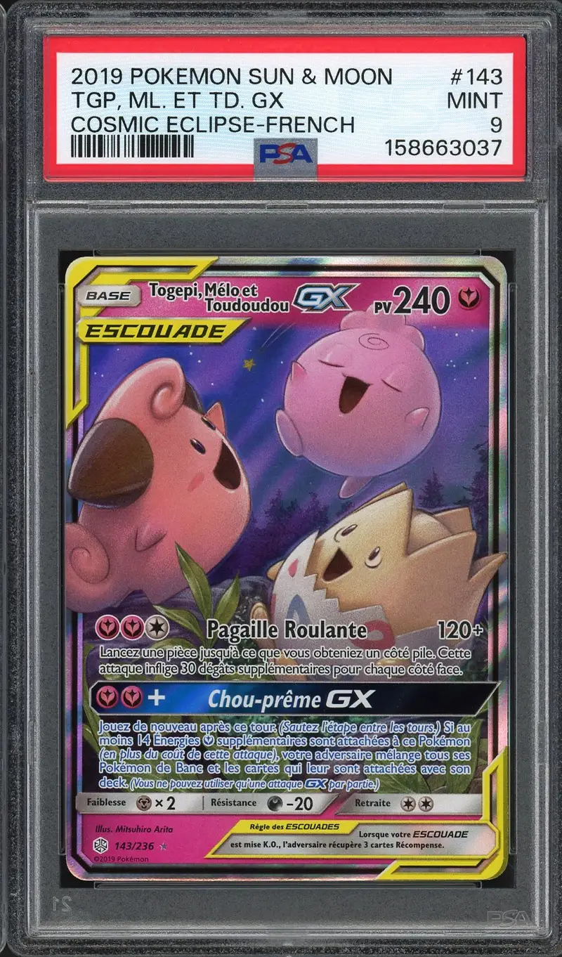 PSA 9 Togepi, Mélo et Toudoudou Gx