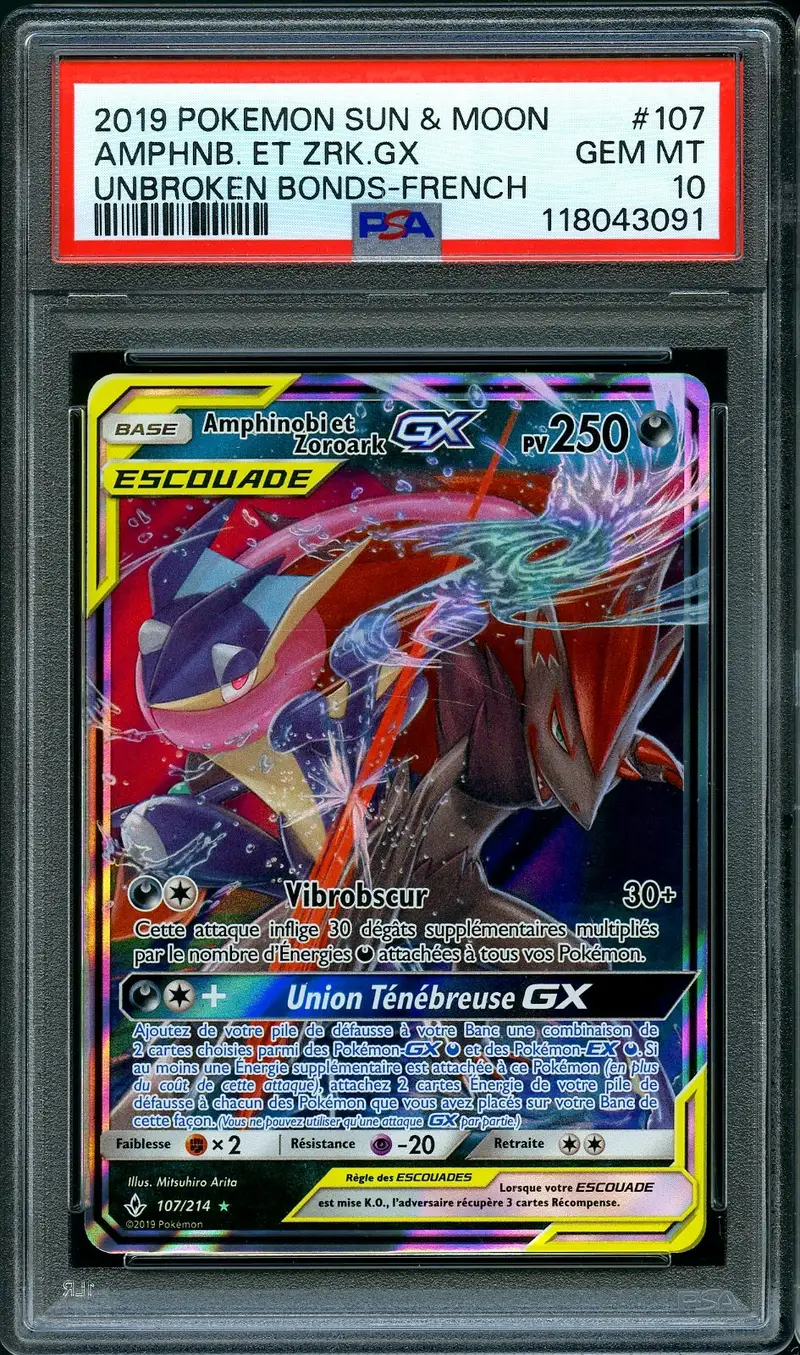 PSA 10 Amphinobi et Zoroark Gx