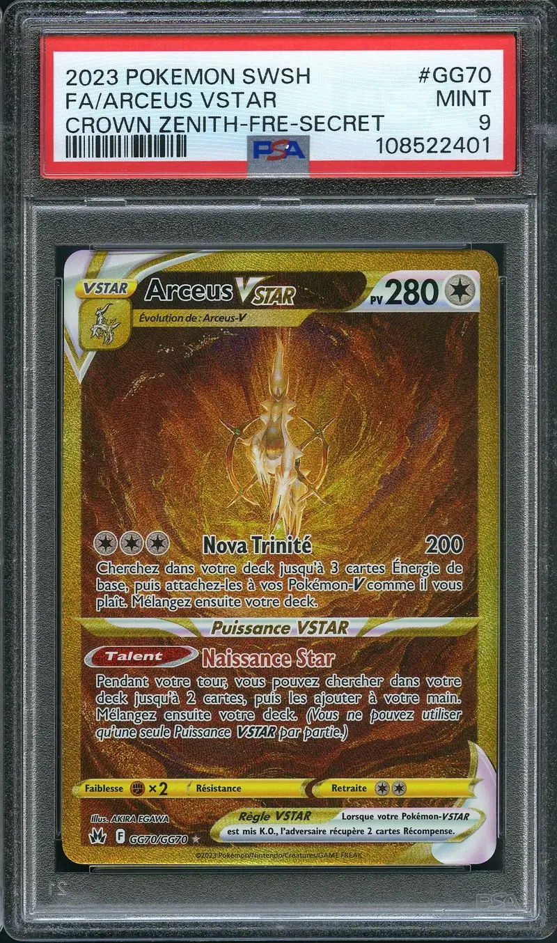PSA 9 Arceus VStar Gold