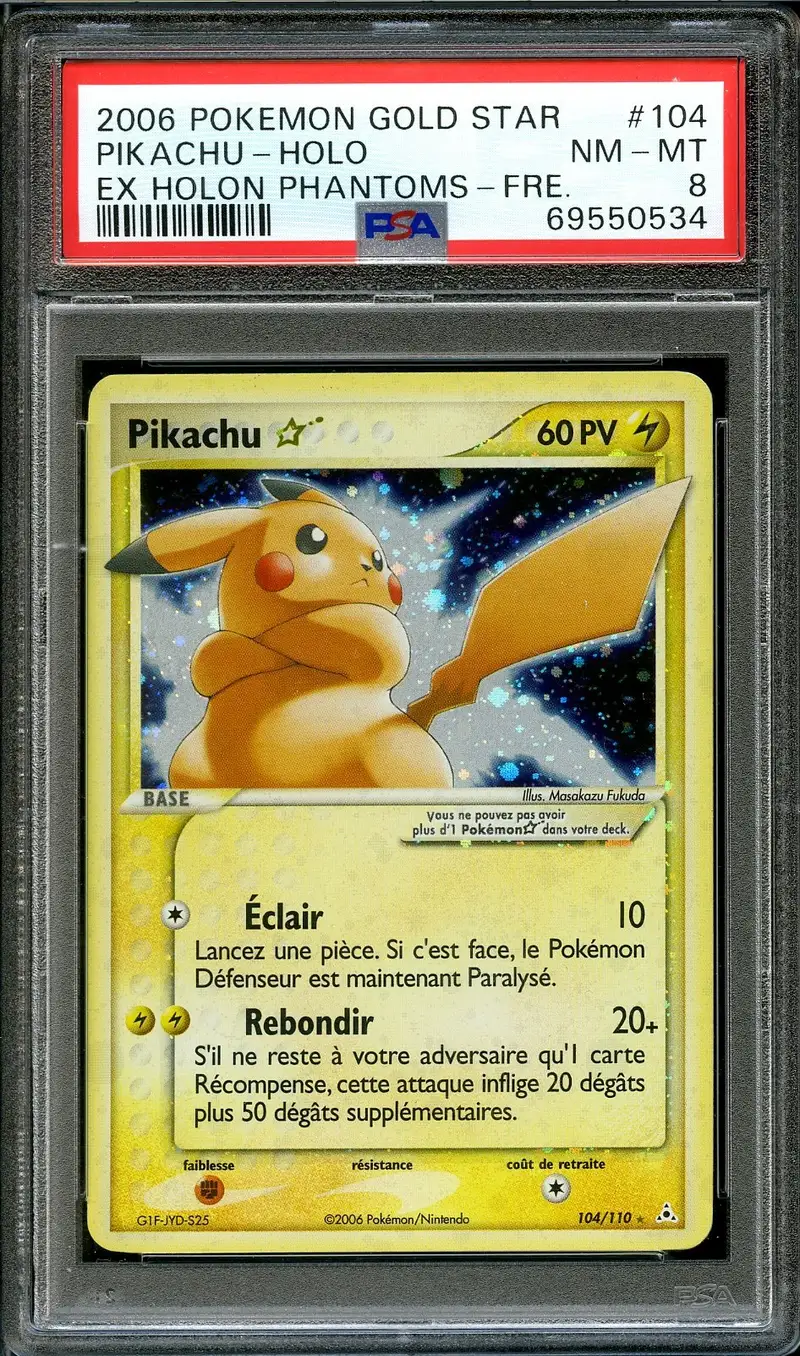 PSA 8 Pikachu Gold Star