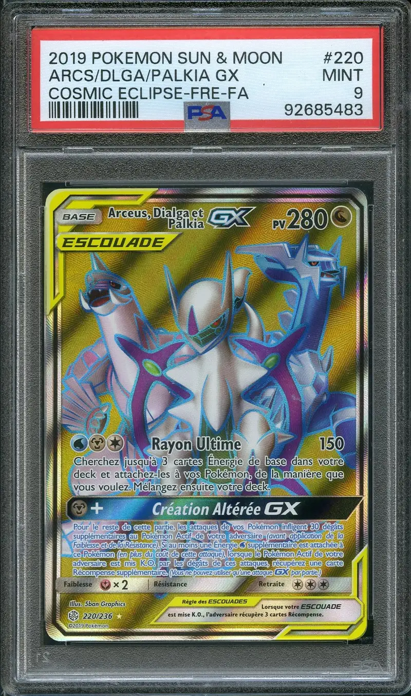 PSA 9 Arceus, Dialga et Palkia Gx