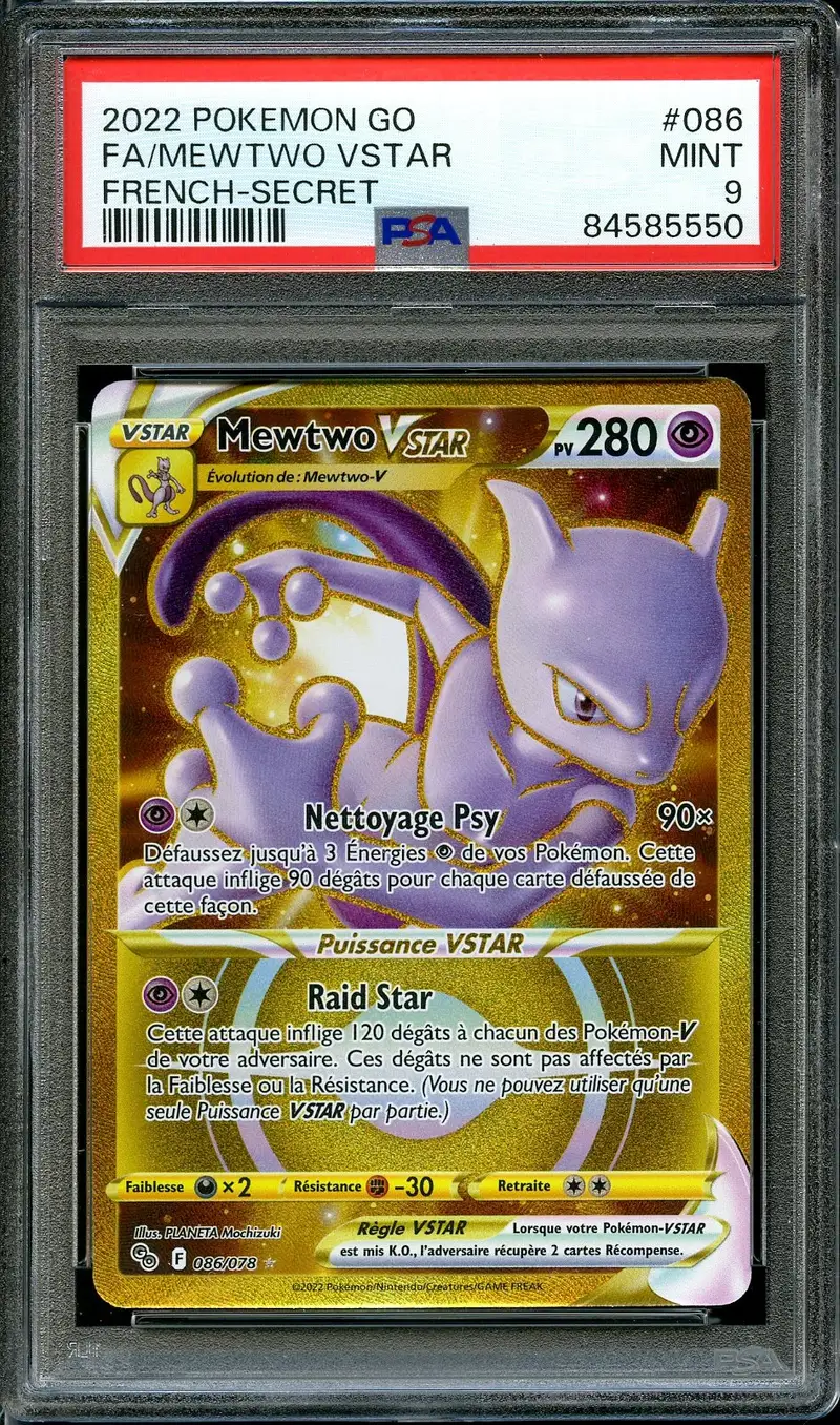 PSA 9 Mewtwo VStar Gold