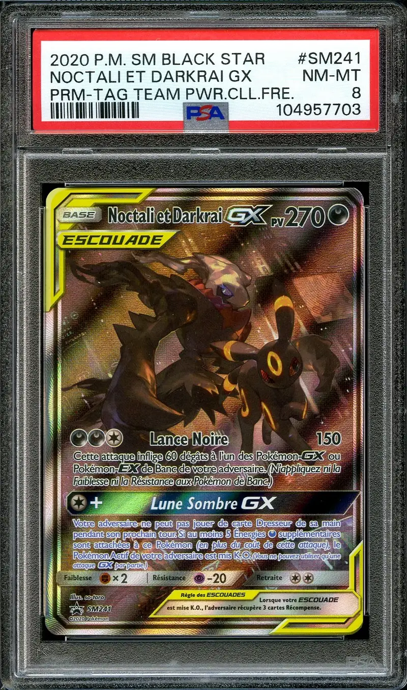 PSA 8 Noctali et Darkrai Gx