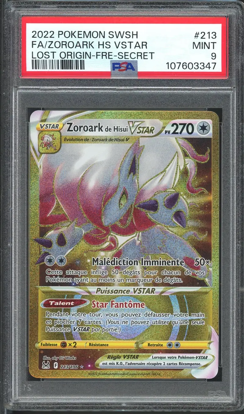 PSA 9 Zoroark de Hisui VStar Gold