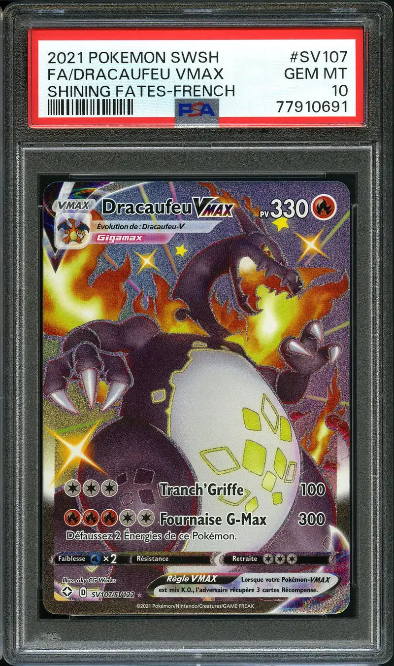 PSA 10 Dracaufeu VMax Shiny