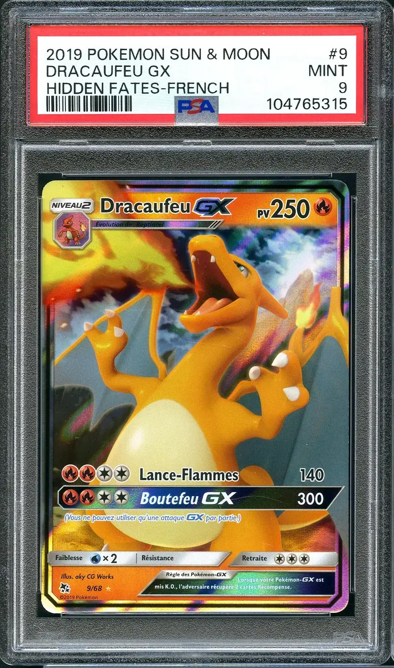 PSA 9 Dracaufeu Gx